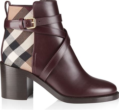 Burberry Pryle House Check & Leather Ankle Boots